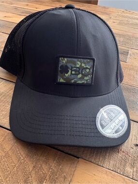 Black Clover snap back Hat with Camo Patch - BC Logo